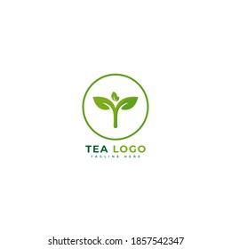 Teenagotyp. Minimalistisches Logo für Teegetränke, geeignet für Café, Restaurant, Verpackung und natürliche Getränke. Illustration, Vektorlogo.