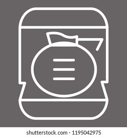 Tea machine thin line icon isolated on gray background. Trendy tea machine icon for web site, app, logo and restaurant menu. Modern icon for print materials