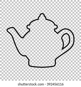 Tea maker line vector icon on transparent background 