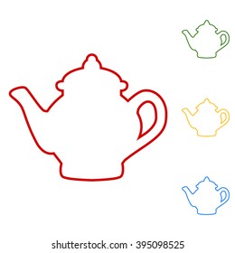 Tea maker. Set of line icons