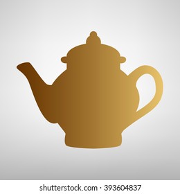 Tea maker sign. Flat style icon