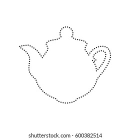 Tea maker sign. Vector. Black dotted icon on white background. Isolated.