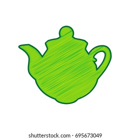 Tea maker sign. Vector. Lemon scribble icon on white background. Isolated