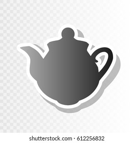 Tea maker sign. Vector. New year blackish icon on transparent background with transition.
