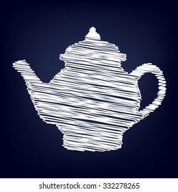 Tea maker. Vector illustration with chalk effect  