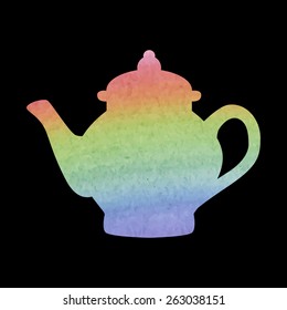 Tea maker. Vector illustration. Watercolor effect