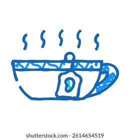 tea mango doodle icon sketch vector. tea mango sign. isolated symbol illustration