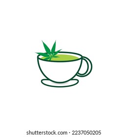 tea marijuana. Cannabis leaf is brewed in herbal decoction to treat pain and increase appetite. medical marijuana concept.