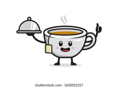 tea mascot character vector design