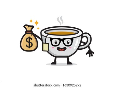 tea mascot character vector design