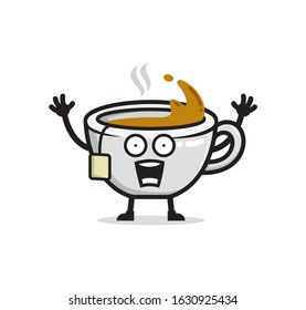 tea mascot character vector design