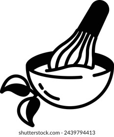 tea matcha glyph and line vector illustration