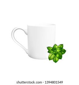 tea mint illustration icon logo vector