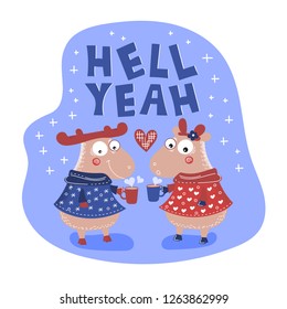 TEA MOOD Valentine Cartoon Animal Set