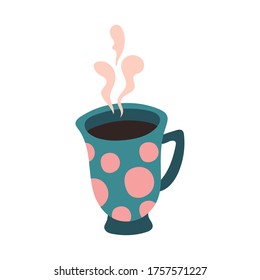 diseño vectorial de estilo de forma libre de bebida de taza de té