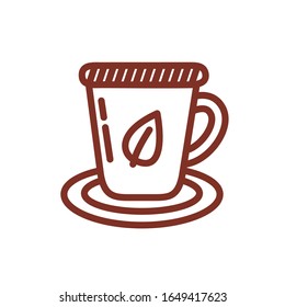tea mug beverage line style icon vector illustration design