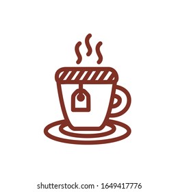 diseño vectorial del estilo de línea de bebidas de té