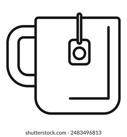 Tea mug cup icon outline vector. Ceramic material. Drink pot