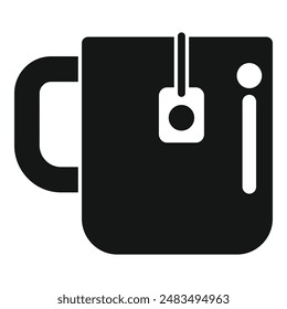 Tea mug cup icon simple vector. Ceramic material. Drink pot