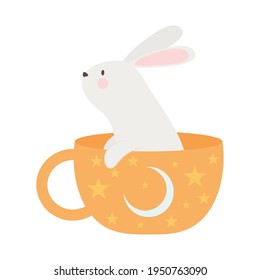 tea mug with cute bunny