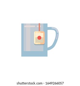 Tea mug fill style icon design, Time drink breakfast beverage hot porcelain ceramic english and invitation theme Vector illustration