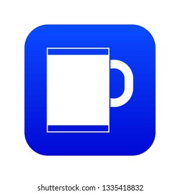 Tea mug icon digital blue for any design isolated on white vector illustration