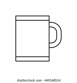 Tea mug icon in outline style isolated on white background