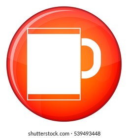 Tea mug icon in red circle isolated on white background vector illustration