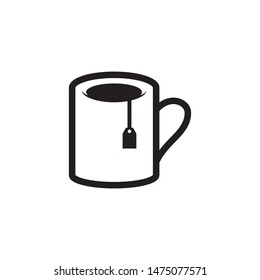 Tea mug icon vector. Coffee mug icon. Simple design on white background.