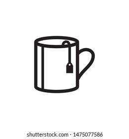 Tea mug icon vector. Coffee mug icon. Simple design on white background.