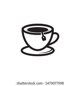 Tea mug icon vector. Coffee mug icon. Simple design on white background.