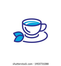 diseño de estilo de color del icono de taza de té