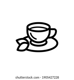 tea mug icon vector line art design editable stroke