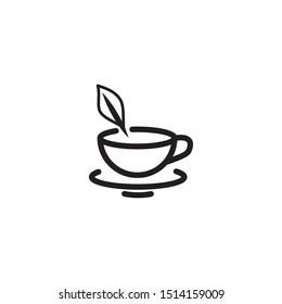tea mug icon vector symbol template