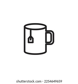 tea mug icon vector template