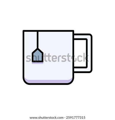 Tea Mug Illustration with Teabag, Representing Relaxation and Warm Beverages