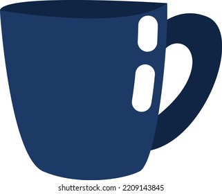 Tea mug, illustration, vector on white background.