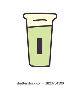 Tea mug line and fill style icon design, Time drink breakfast and beverage theme Vector illustration