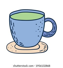 tea mug on white background
