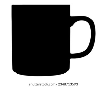 Tea mug silhouette vector art kitchen utensil 