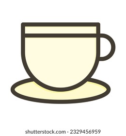 Tea Mug Thick Line Filled Colors For Personal And Commercial Use.
