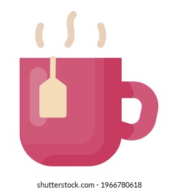 tea mug warm single isolated icon with flat style