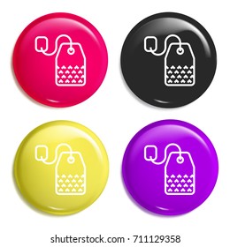 Tea multi color glossy badge icon set. Realistic shiny badge icon or logo mockup