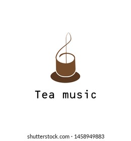 tea music logo design vector