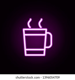 tea neon icon. Elements of autumn set. Simple icon for websites, web design, mobile app, info graphics