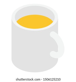 Tea office mug icon. Isometric of tea office mug vector icon for web design isolated on white background