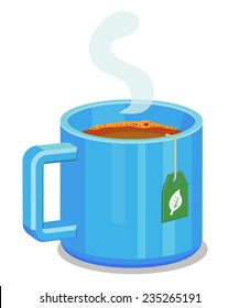 Tea on a mug vector