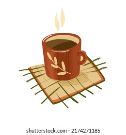 Tea on white  isolated background. Vector illustration