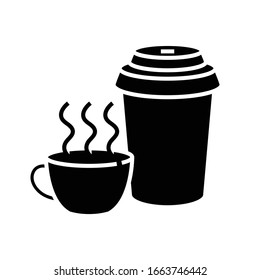 Tea outside black icon, concept illustration, vector flat symbol, glyph sign.