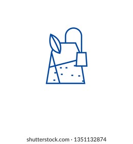 Tea pack line icon concept. Tea pack flat  vector symbol, sign, outline illustration.